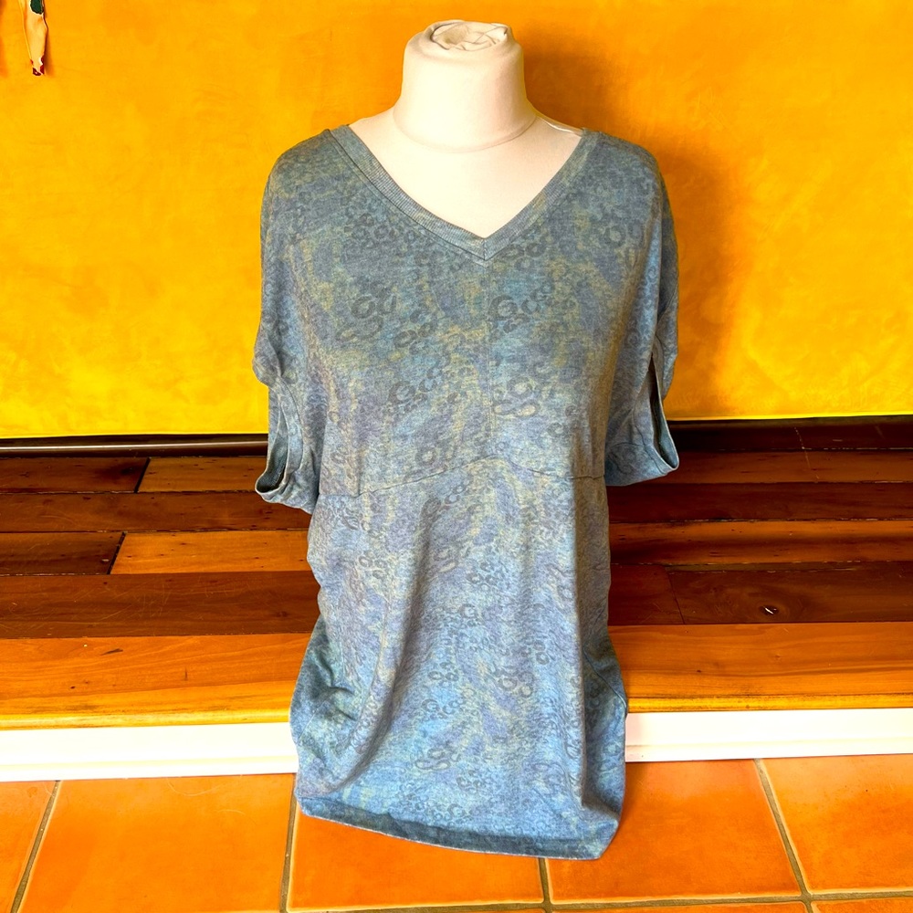 Anthropologie dress, blue with floral print, size 1X barely worn